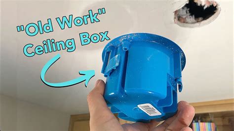 how to mount a round new work electrical ceiling box|installing old electrical boxes.